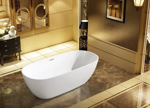 Standbadewanne Freistehend aus Acryl in Weiß - Moderne Badewanne in ovaler Form, ideal für ein entspannendes Badeerlebnis. Mit geprüfter Qualität und 2 Jahren Herstellergarantie. Maße: 150 x 82 x 58 cm, für ein stilvolles Badezimmer.