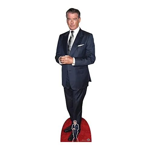 Star Cutouts CS1054 Pierce Brosnan Pappaufsteller in Lebensgröße mit Mini-Schauspieler