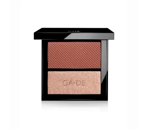 GA-DE Velveteen Blush & Shimmer Duet 54 LOVE & GLOW - Eleganter Blush mit schimmerndem Finish, ideal für einen strahlenden Teint. Praktische Größe von 7,4 g, perfekt für die tägliche Anwendung und unterwegs.