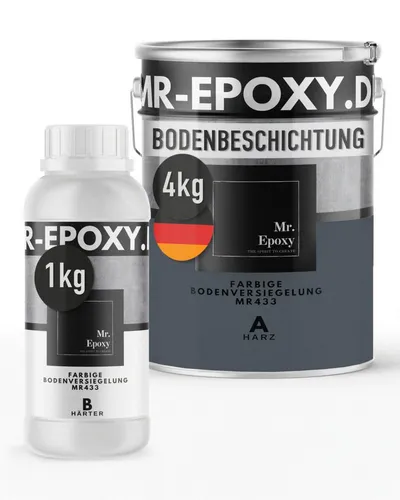 Mr. Epoxy Epoxidharz Bodenbeschichtung 5 kg - 2K Betonfarbe für Garage, Keller & Werkstatt - RAL 7011 Eisengrau - Hochwertige 2K-Bodenbeschichtung aus Epoxidharz für langlebige und widerstandsfähige Böden in Garage, Werkstatt und Keller. Einfache Anwendung und professionelle Optik – ideal für stark beanspruchte Flächen.