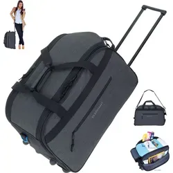 ELEPHANT Weekender Duffle Trolley 55 cm - Praktische Reisetasche mit Rollen und 45 Litern Stauraum, ideal für Kurzreisen mit Flugzeug, Bahn oder Auto. Robustes, pflegeleichtes Material und leise Vollgummiräder sorgen für hohen Komfort.