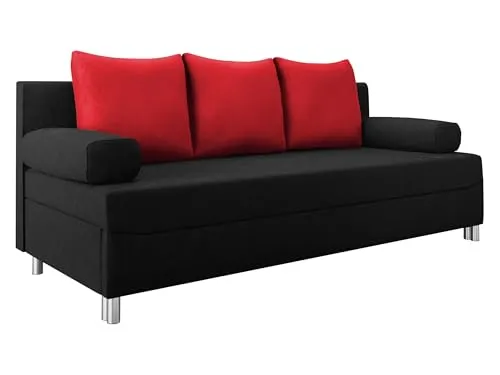 Mirjan24 Schlafsofa Dover - Multifunktionale Couch mit Bettkasten - Sofas & Couches mit Schlaffunktion und Bettkasten, Schlaffläche 192x133 cm, inklusive Kissen-Set und individuelle Farbauswahl für optimalen Komfort.
