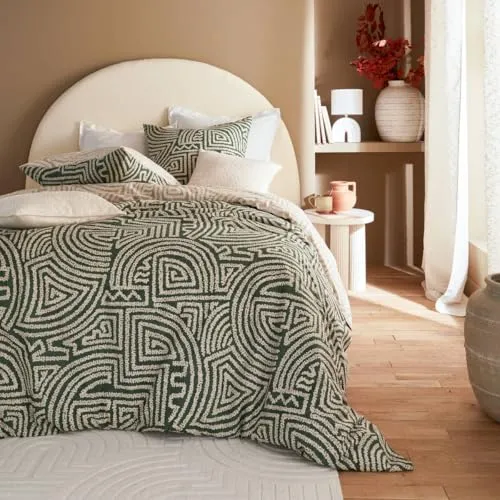 Atmosphera - Bedruckte bettwäsche naya grün 240x220cm