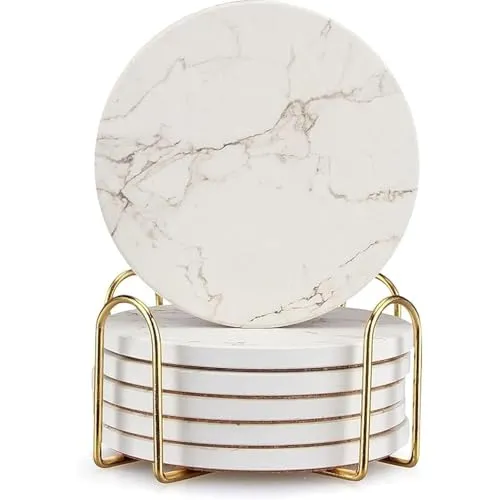 Glasuntersetzer & Bierdeckel Weiß von Deceram