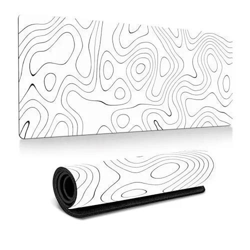 MHYMX Mauspad Weiß Mousepad XXL Gaming Mauspad rutschfeste Schreibtischunterlage Groß Maus Pad 800 X 300 X 3 mm FPS Mouse Mat Waschbare Schreibtisch Matte für Gaming Büro und Zuhause