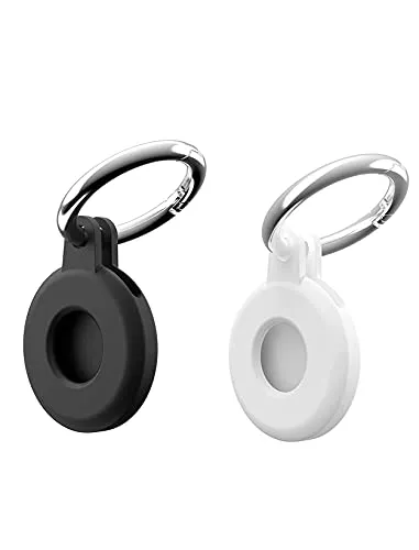 Zcooooool 2 Stück Dicke Silikonschutzhülle für Apple Airtags, Airtag-Schlüsselanhänger, Airtag-Schlüsselanhänger