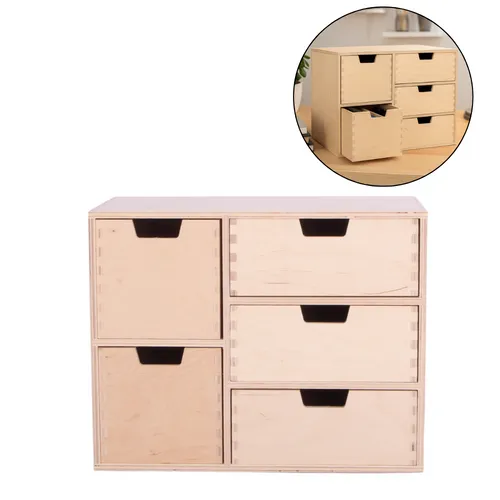 Schubladenbox aus Holz Organizer Minikommode 36 x 20 x 28,5cm Creative Deco