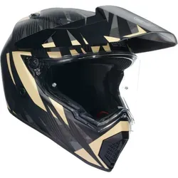AGV AX-9 Steppa 06 Helm, schwarz-beige, Größe XS - Motorradhelm mit ECE 22-06 Zertifizierung, extrem leicht mit nur 1.365 g und optimaler Passform durch 3 Schalengrößen und 4-Dichten-EPS für höchsten Komfort und Sicherheit.