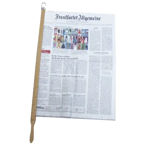 BigDean Zeitungsständer Primus Buche natur - Edler Zeitungshalter aus Buche natur mit Klappmechanismus, ideal für bis zu 60cm lange Zeitungen – perfekt für Bistros, Cafés oder Ihr Zuhause.