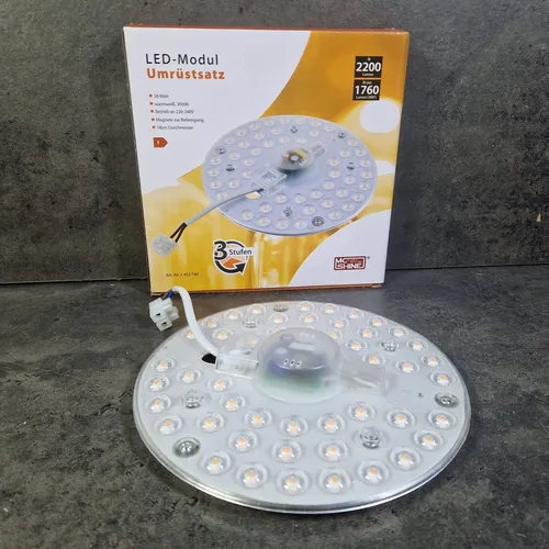 24W LED Umrüstplatine Modul für Deckenleuchten - Energiesparlampen mit STEP-DIMMUNG für individuelle Lichtstimmung, ideal für energiesparende Umrüstung von Deckenleuchten.