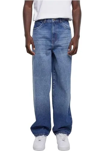 Urban Classics Herren Jeans Heavy Ounce Baggy Fit - Herren-Jeanshosen mit entspanntem Loose Fit und weitem Bein, cooles Stonewashed-Finish für einen authentischen Vintage-Look, perfekt für lässige Anlässe.