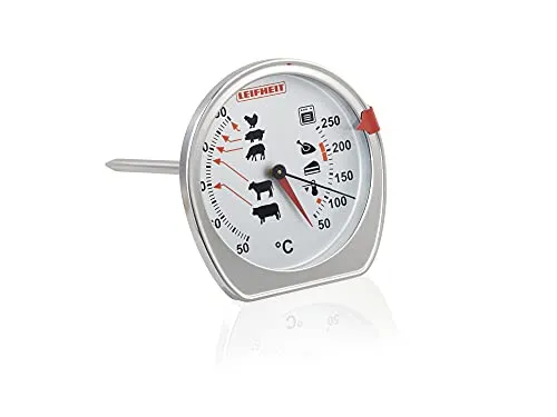 Leifheit Backofenthermometer, Analog - Grillzubehör mit präziser Skala für ideale Garpunkte, ideal für perfekte Ergebnisse beim Kochen und Backen.