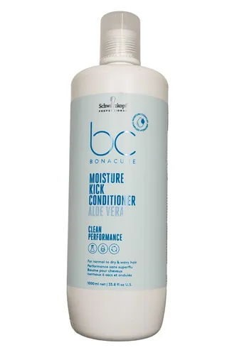 Schwarzkopf BC Bonacure Moisture Kick Conditioner 1000ml - Conditioner für trockenes Haar mit 72 Stunden Feuchtigkeit, Aloe Vera & Moringa-Extrakt für geschmeidiges, glänzendes Haar und bessere Kämmbarkeit.