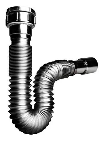 Wirquin 30722043 Siphon ausziehbar Chrom - Siphon für Waschbecken, dehnbar von 230 bis 720 mm, aus hochwertigem Chrom-ABS, verhindert aufsteigende Gerüche und passt sich flexibel Ihrer Installation an.