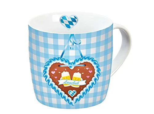 Gedalabels Oktoberfest Lausbub Porzellantasse mit Henkel, blau/weiß, 11,5 x 9,5 x 9 cm | Tasse | Oktoberfest | Lausbub | Kaffeetasse | Teetasse