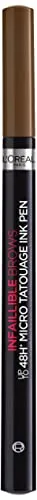 L'Oréal Paris Unbelieva Brow Micro Tatouage 105 Brunette, wischfester Filzstift mit Dreizack-Spitze, bis zu 24H Halt, Microblading-Effekt