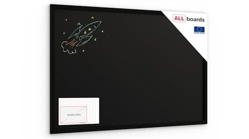 ALLboards Schwarze Kreidetafel 90x60cm mit ECO-Holzrahmen von ALLboards