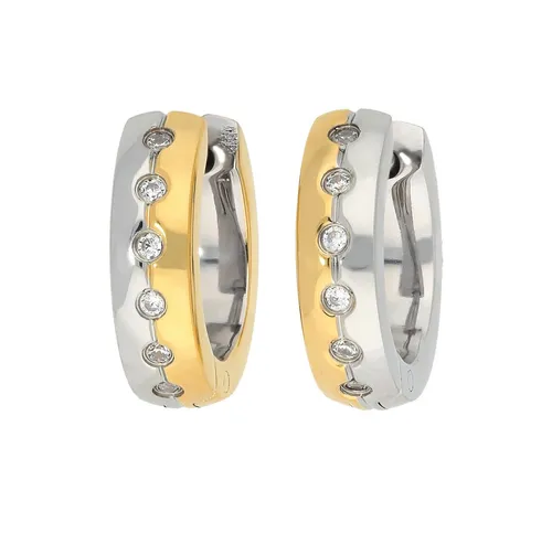 TITANIA Paar Creolen Titancreolen, bicolor mit Zirkonia von TITANIA