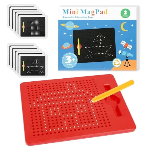 SULOLI Magnetische Zeichentafel,Zaubertafel,Pädagogisches Zeichentablett,Magnet Spiel mit Kugeln und magnetischem Stift für Kinder Schul Familie