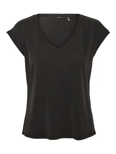 Vero Moda T-Shirt Basic Stretch V-Neck VMFILLI - Klassisches T-Shirt mit V-Ausschnitt und tief angesetzten Schultern. Die elastische Regular Fit Passform sorgt für optimalen Tragekomfort. Ideal für vielseitige Kombinationen in deinem Kleiderschrank.