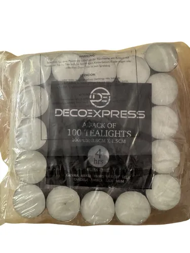 DECO EXPRESS Teelichter Großpackung,  100  Teelichter Lange B