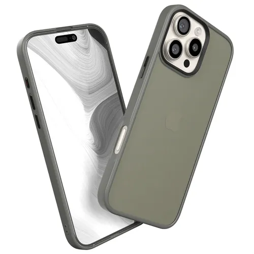 Handyhülle für Apple iPhone 16 Pro Max Silikon Bumper Case Cover Outdoor Grau
