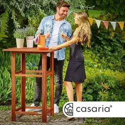 Casaria Stehtisch Akazie 75x75cm - Eleganter Bistrotisch aus robustem Akazienholz, ideal für Indoor und Outdoor mit optimaler Höhe von 110cm für bequemes Stehen.