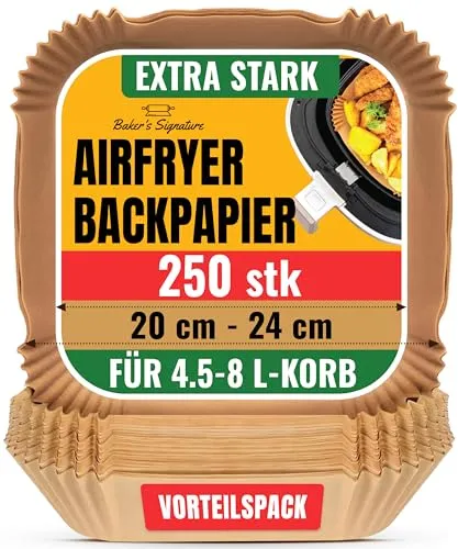 Backpapier für Heißluftfritteuse 250 Stück
