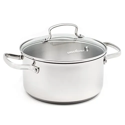 GreenChef Profile Plus Keramik Antihaftkasserolle 18 cm - Kochtöpfe mit PFAS-freier, langlebiger keramischer Antihaftbeschichtung für müheloses Kochen und Reinigen, backofenfest bis 200˚C und ideal für gesundes Kochen.