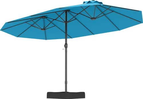 COSTWAY Doppelsonnenschirm UPF 50+ mit Ständer 443x263cm