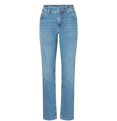 MAC 5-Pocket-Jeans Melanie 36/32 - Jeans in summer light blue, hohe Leibhöhe und Straight Fit für optimalen Tragekomfort und eine schlanke Silhouette.