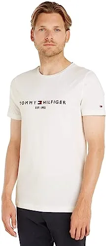 Tommy Hilfiger Herren T-Shirt Kurzarm Core Tommy Logo - T-Shirts für Herren, aus 100% Bio-Baumwolle, angenehm und lässig für jeden Freizeit-Look, perfekt kombinierbar und ideal als Geschenk.