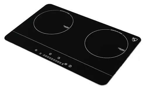 K&H Doppel SLIM Control Induktionskochfeld Weiß SDIN-3502W - Kochfeld mit 3400 Watt Leistung, Sensor Touch-Control in 17 Stufen und einzigartigem SLIM Design (nur 4cm hoch) für platzsparendes Kochen. Ideal für umweltbewusste Küchen!
