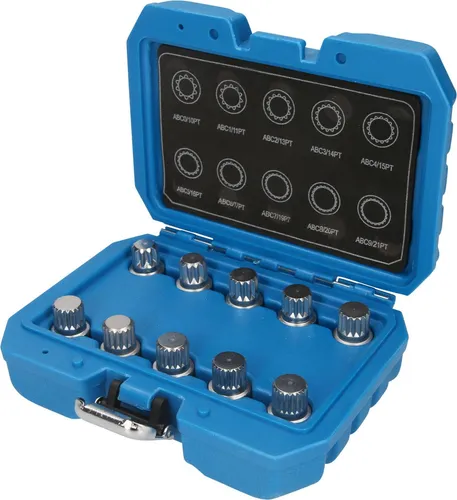 Brilliant Tools Felgenschloss-Sortiment für VW, 10-tlg - Spezialwerkzeug für VW-Felgen, 10-teiliges Sortiment mit beschädigungsfreien Radmutter-Löseschlüsseln für verschiedene VW-Modelle. Qualität und Preis-Leistungs-Verhältnis überzeugen!
