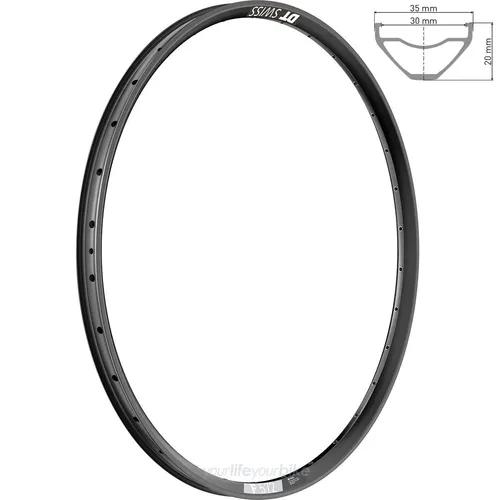 DT Swiss F 572 Felge - 27,5 Zoll, Scheibe, Schwarz, 28H - Fahrrad-Laufräder, ideale DH-Mountainbike Felge, tubeless ready und 30 mm breit für optimale Stabilität und Fahrkomfort.