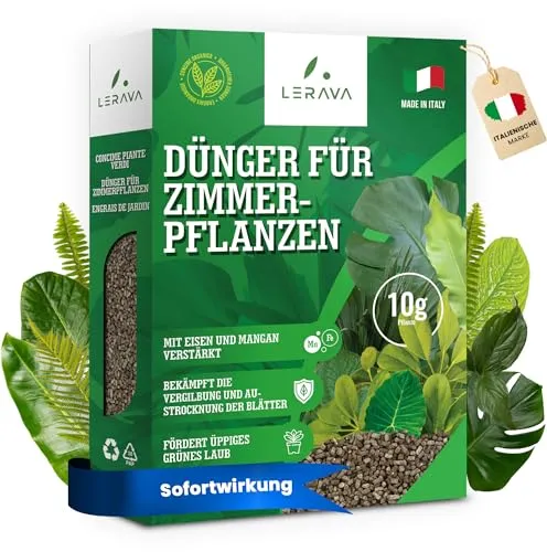 LERAVA Dünger für Zimmerpflanzen (800 g) - Hochwirksamer Bio Grünpflanzendünger für kräftiges Wachstum - Nährstoffreiche Pflege für leuchtendes Blattgrün - Pflanzendünger für Monstera & Zimmerpflanzen