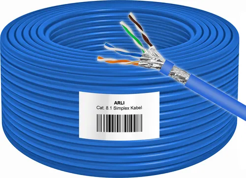 ARLI 25m Cat8 Verlegekabel - Ethernetkabel (RJ-45/8P8C) mit 40 Gbit/s und 2000 MHz Übertragungsfrequenz, halogenfrei und ideal für hochgeschwindigkeits Netzwerke.
