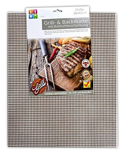 G&M Premium BBQ Dauer Grillmatte Antihaft für Gasgrill und Holzkohle Wiederverwendbar Grill Unterlage Matte Grillunterlage Grillgitter Backmatte