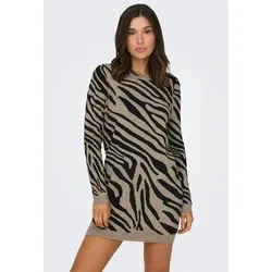 ONLY Strickkleid ONLJENNI LS ANIMAL DRESS EX KNT braun XS (34)