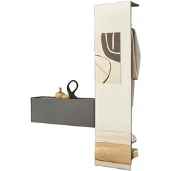 Furn.Design Garderobe Set 2-teilig - Modernes Design in Grau und Wotan Eiche - Drohnen: 2-teilige Garderobenkombination 