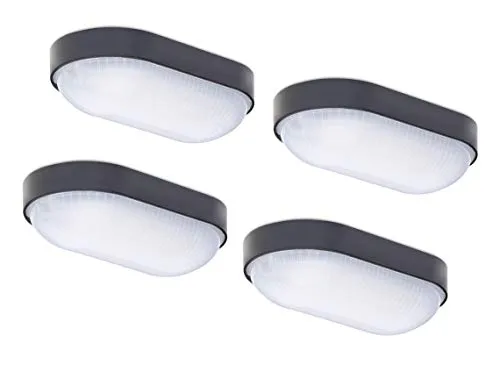 Oktaplex LED Kellerleuchte 4er Set 9W 800Lm - Deckenleuchten, blendfreie Ovallampe mit 800 Lumen für gleichmäßige Ausleuchtung in Feuchträumen. IP65, stoßfest und ideal für Keller, Garage oder Gartenhaus. Einfache Installation mit seitlicher Kabeleinführung.