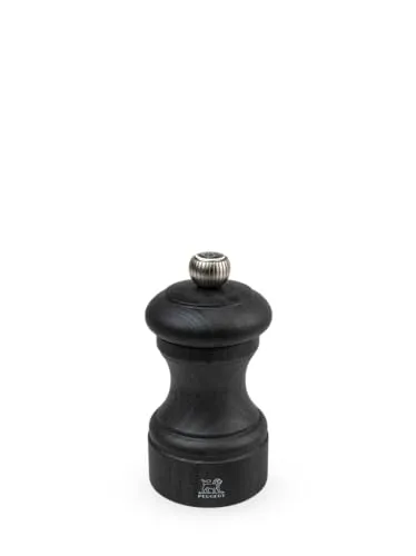 Peugeot Bistro Salt Grinder 10cm - Graphite Finish - Küchenzubehör mit elegantem Graphit-Finish, das die Holzstruktur betont. Hergestellt in Frankreich mit einem lebenslangen Garantie-Mechanismus, ideal für trockene Steinsalzkristalle.