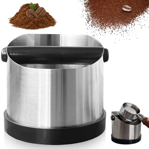 Abklopfbehälter für Siebträger, Edelstahl Knock Box, Kaffeesatz Abschlagbehälter Abschlagbox Siebträger für Kaffeesatz, Abschlagbehälter für Siebträger, Siebträgermaschine Zubehör (660ML)
