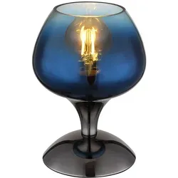 Tischlampe Glas blau 1-flammig E27 LED 20,5 cm