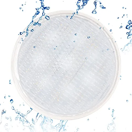 KOLLNIUN LED Poolleuchten, PAR56 Unterwasserleuchten, Kaltweiß Schwimmbadleuchten, IP68 Wasserdichte Poolbeleuchtung, 20W 12V AC/DC Unterwasser Beleuchtung