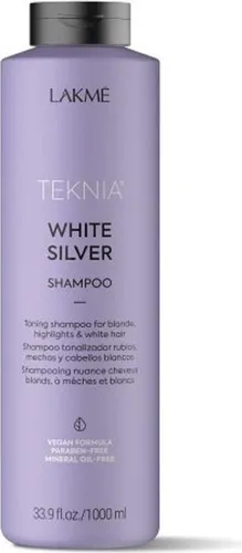 Lakmé Teknia White Silver Shampoo neutralisierte Shampoo für platinblondes und graues Haar 1000 ml