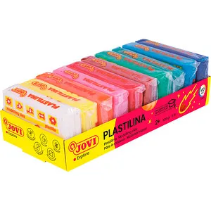 Jovi Plastilin - Modelliermasse für Kinder ab 2 Jahren, 10 Farben je 50g, leicht formbar und allergenfrei für grenzenlose Kreativität