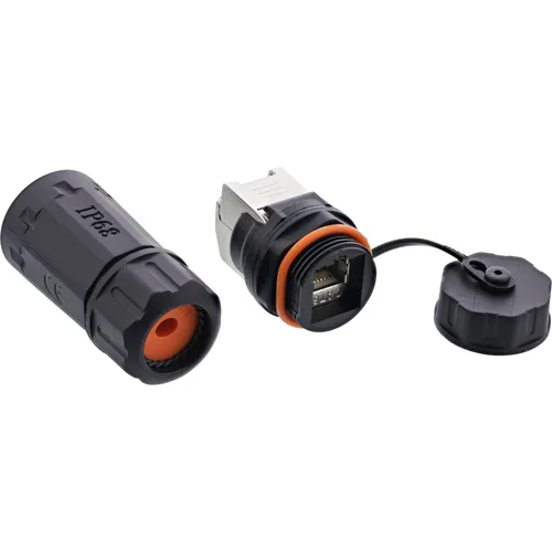 Patchkabelbuchse Set RJ45 Cat.6A, wasserdicht IP68, für industrielle Anwendungen