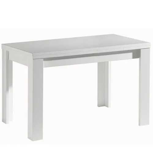 Ausziehbarer Esstisch - Weiß Matt - 110 cm - Tische & Stehtische, ausziehbar auf 166 cm für flexibles Essen, ideal für kleine und große Familienessen.