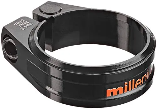 SixPack Racing Millenium Sattelklemme für MTB, Erwachsene, Unisex, Schwarz/Orange, Einheitsgröße
